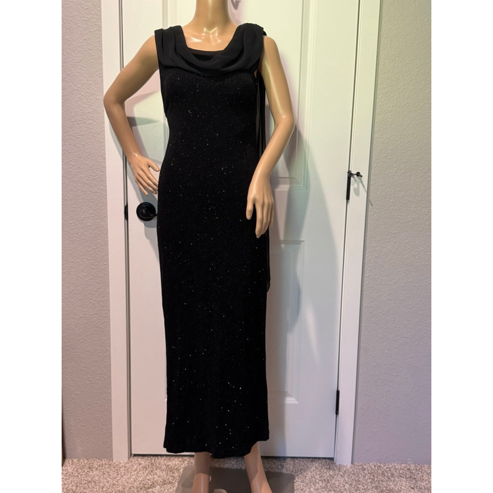 Women's Connected Apparel Black Sparkle Maxi Dress - fits a size 8/Med